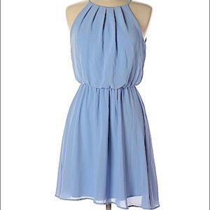 Lush light blue keyhole dress